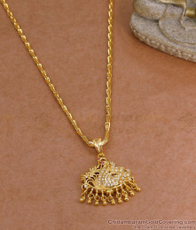 Trendy Dual Swan Ad Stone Gold Imitation Dollar Chain For Women BGDR1678