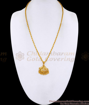 Trendy Dual Swan Ad Stone Gold Imitation Dollar Chain For Women BGDR1678