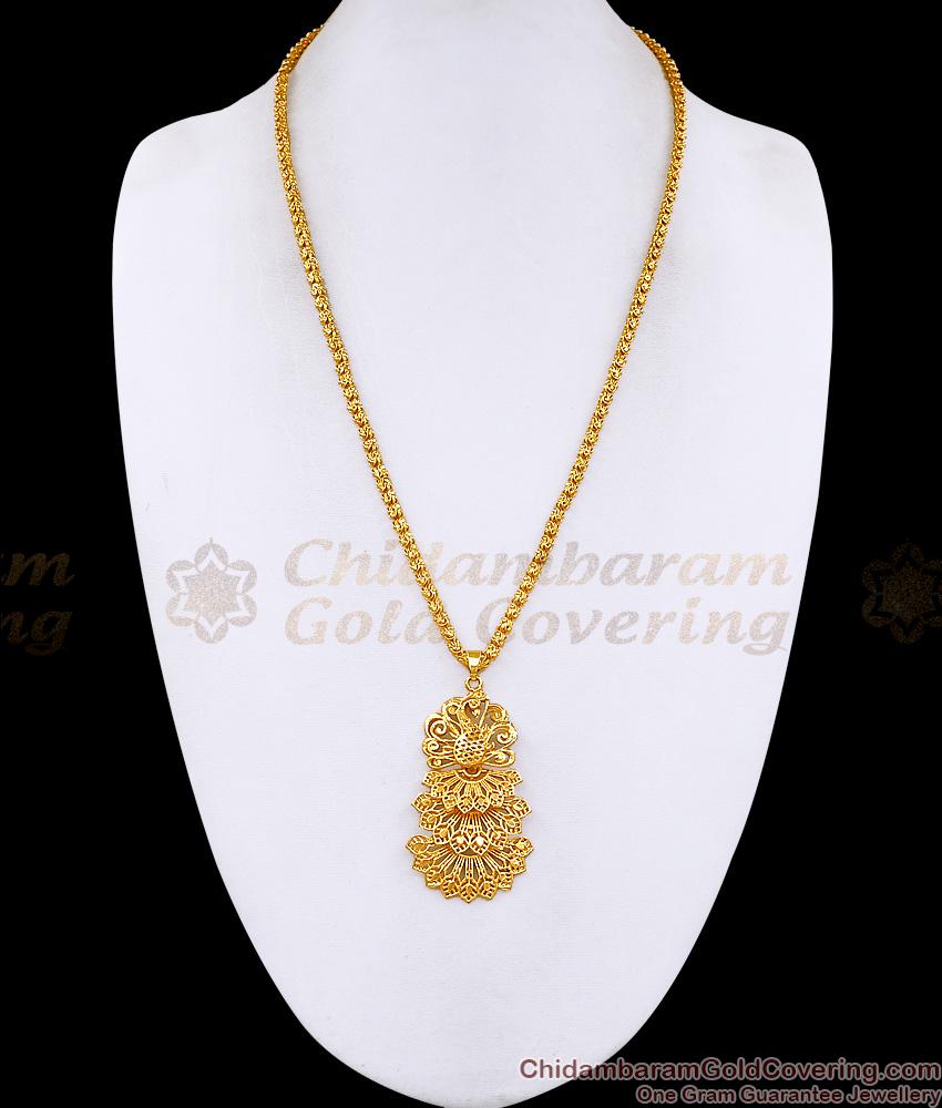 3D Peacock Design Gold Plated Dollar Chain Women Bridal Jewelry BGDR1679