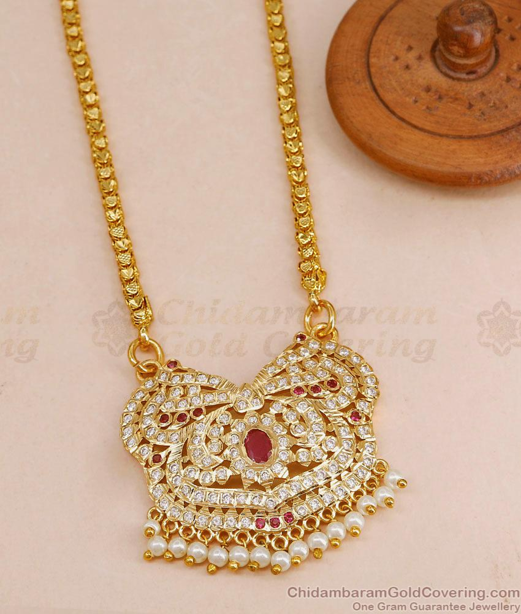 Original Rupa Chain Original Big Impon Gati Stone Dollar Chain Design For Wedding BGDR1682