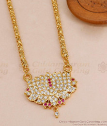 Classic Ruby White Stone Lotus Dollar Chain Five Metal Jewelry BGDR1685