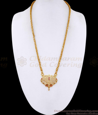 Classic Ruby White Stone Lotus Dollar Chain Five Metal Jewelry BGDR1685