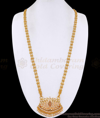 30 Inch Long Original Impon 5 Metal Lotus Dollar With Retta Vadam Beaded Chain Online BGDR1687-Lg