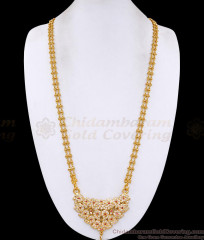 30 Inch Long Mango Design Impon Panchaloha Dollar 2 Line Golden Beads Chain BGDR1689-Lg