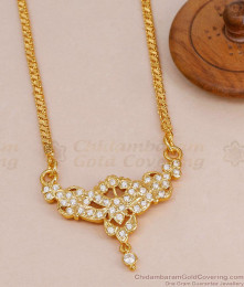 Classic Full White Stone Impon Panchaloha Dollar Chain For Women BGDR1692
