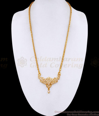 Classic Full White Stone Impon Panchaloha Dollar Chain For Women BGDR1692