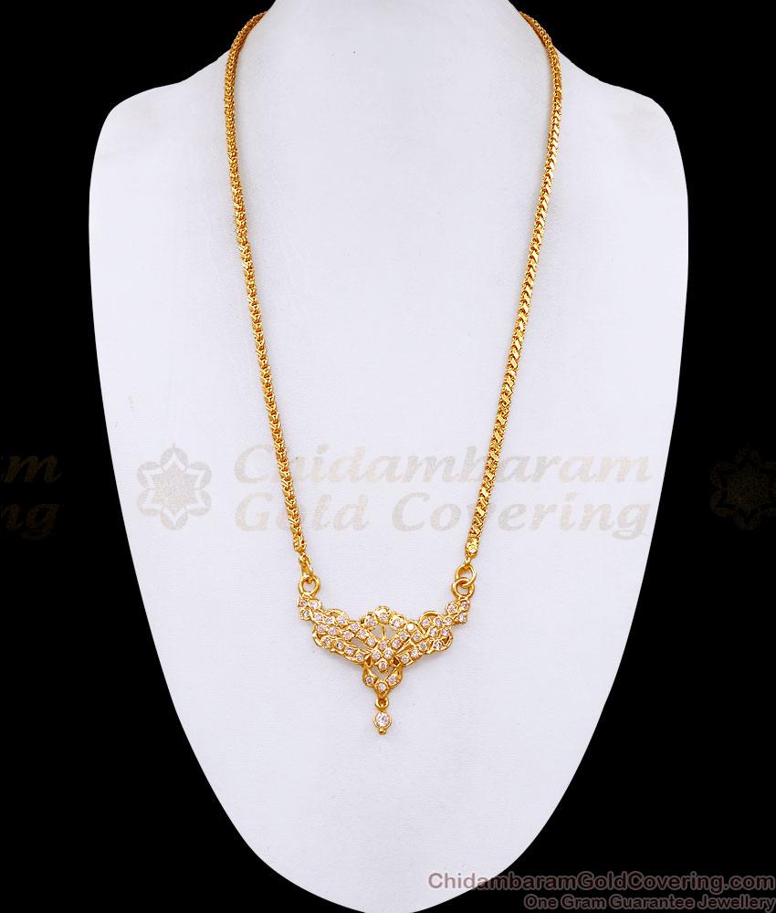 Classic Full White Stone Impon Panchaloha Dollar Chain For Women BGDR1692 Classic Full White Stone Impon Panchaloha Dollar Chain For Women BGDR1692