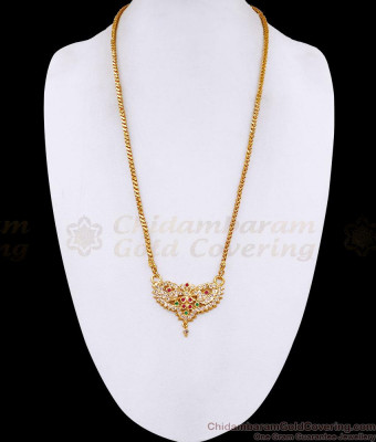 Latest Butterfly Design Impon Stone Dollar Chain For Bridal Wear BGDR1698