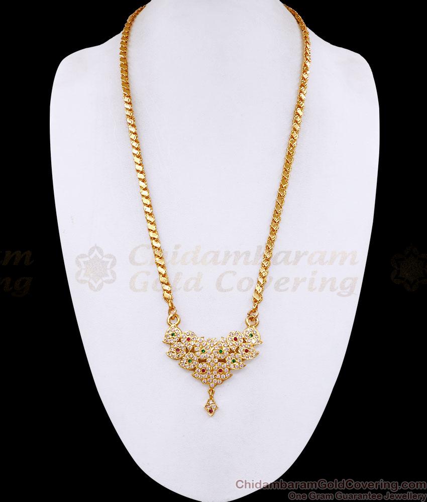 Grand Look Mango Design Multi Stone Impon Dollar Chain Wedding Collections BGDR1699 Grand Look Mango Design Multi Stone Impon Dollar Chain Wedding Collections BGDR1699