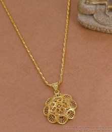 Buy Plain One Gram Gold Floral Dollar With Wheat Chain BGDR1704