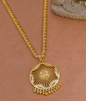 Beautiful Round Floral Design Micro Gold Plated Dollar Chain Online BGDR1713