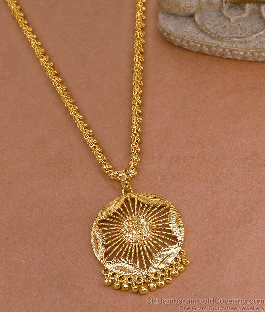 Beautiful Round Floral Design Micro Gold Plated Dollar Chain Online BGDR1713