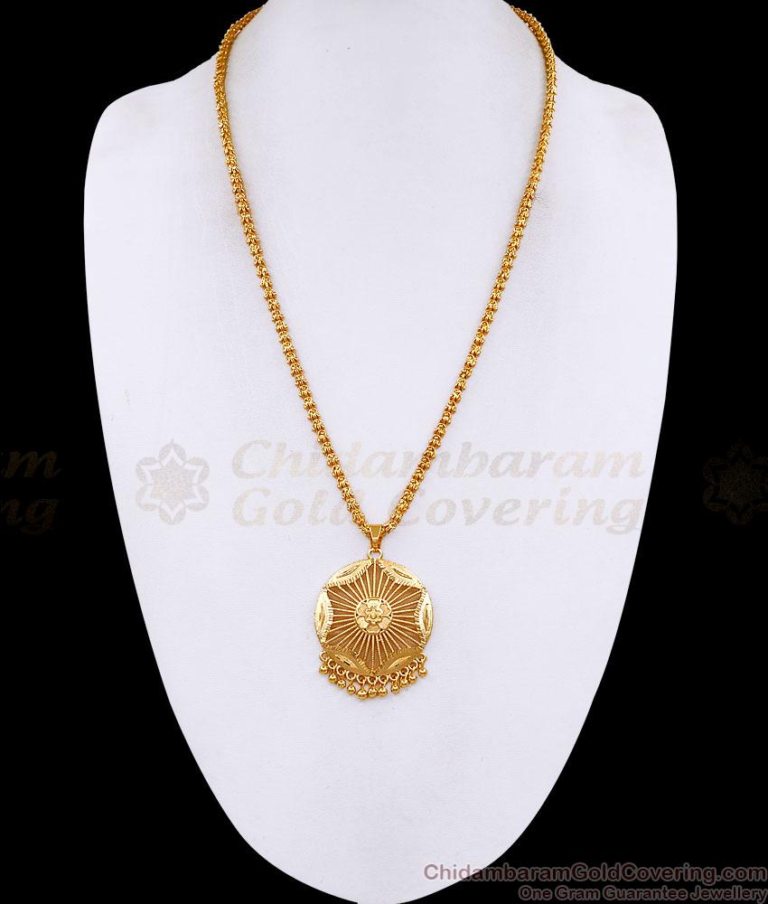 Beautiful Round Floral Design Micro Gold Plated Dollar Chain Online BGDR1713