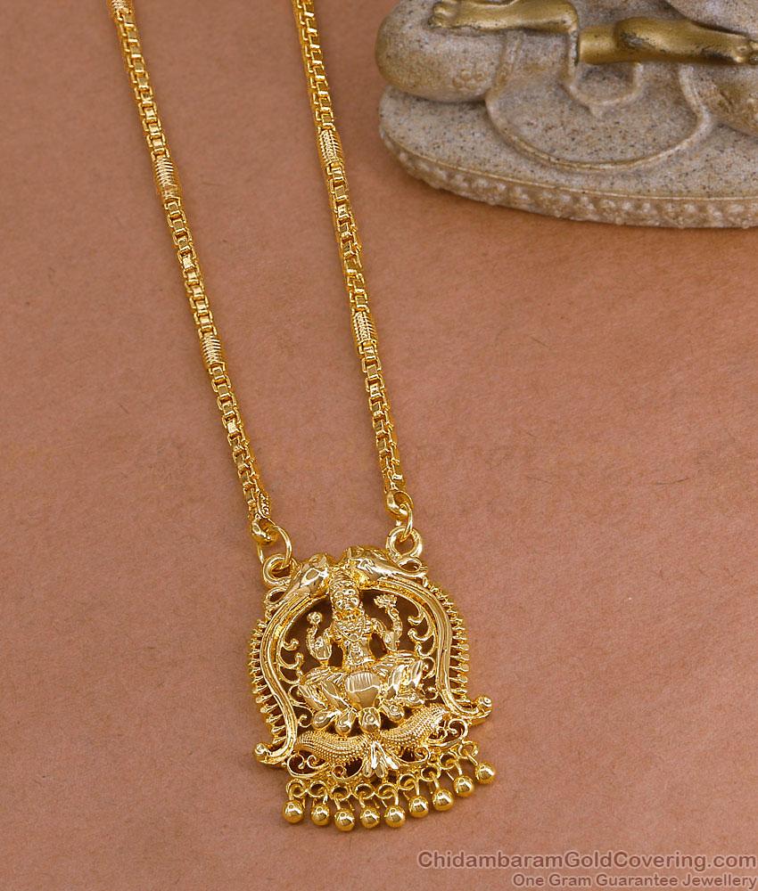 Traditional Gajalakshmi Gold Imitation Dollar Chain Temple Jewelry Design BGDR1714 Traditional Gajalakshmi Gold Imitation Dollar Chain Temple Jewelry Design BGDR1714