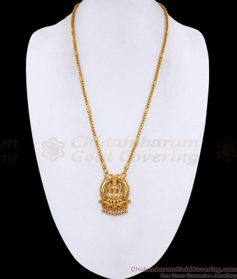 Traditional Gajalakshmi Gold Imitation Dollar Chain Temple Jewelry Design BGDR1714