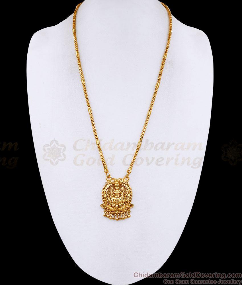 Traditional Gajalakshmi Gold Imitation Dollar Chain Temple Jewelry Design BGDR1714 Traditional Gajalakshmi Gold Imitation Dollar Chain Temple Jewelry Design BGDR1714