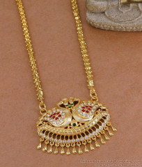 High Quality Dual Swan Stone Dollar Chain 1 Gram Gold Jewelry BGDR1715