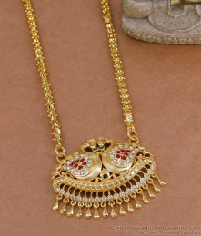 High Quality Dual Swan Stone Dollar Chain 1 Gram Gold Jewelry BGDR1715