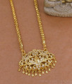 Latest Micro Gold Plated Lotus Dollar Chain With White Stone BGDR1716
