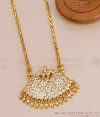 Full White Stone Impon Swan Dollar With Gold Wheat Chain BGDR1720 Full White Stone Impon Swan Dollar With Gold Wheat Chain BGDR1720