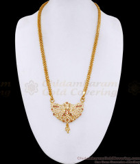 Beautiful Ruby White Stone Impon Lotus Dollar Chain For Brides BGDR1722