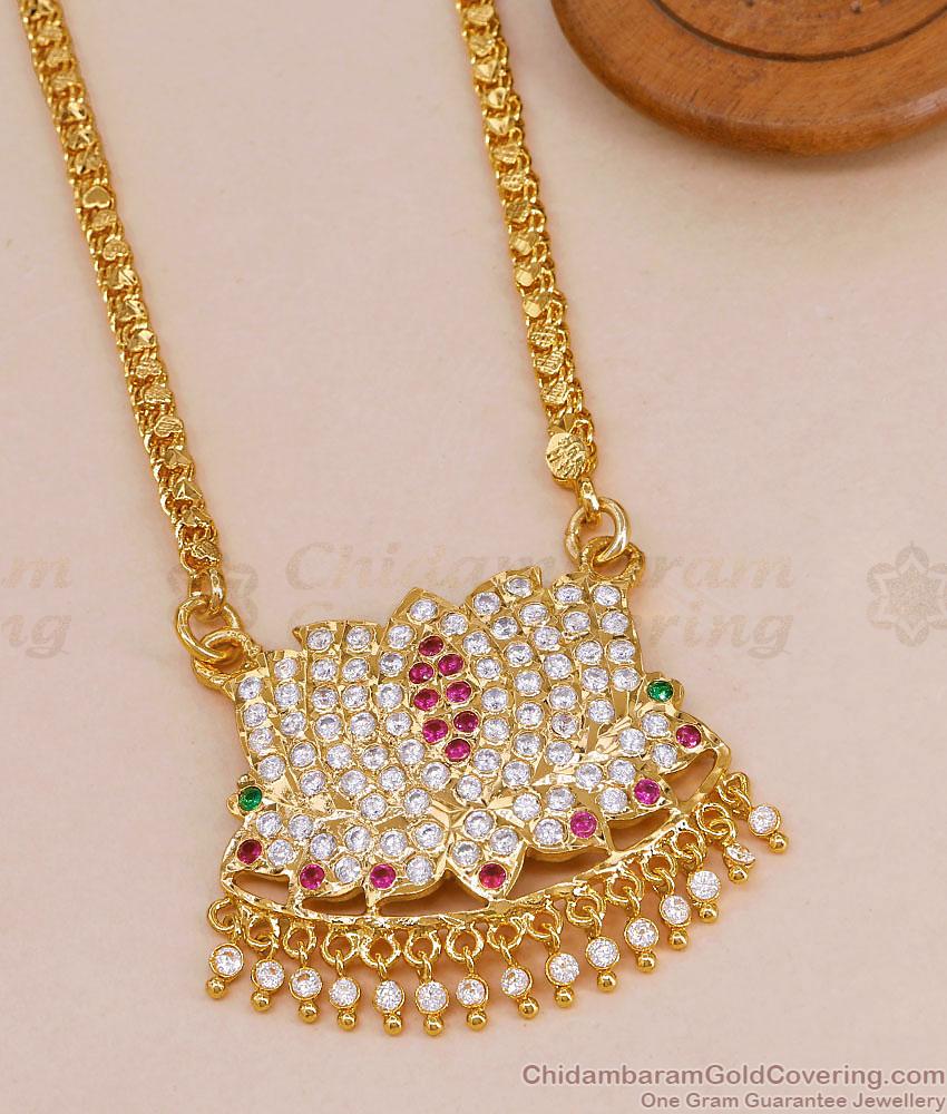 30 Inch Long Premium Quality Five Metal Impon Lotus Dollar Chain BGDR1724-Lg