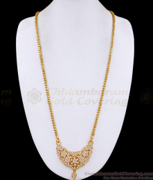 30 Inch Long Impon White Stone Floral Dollar Chain 5 Metal Wedding Jewelry BGDR1726-Lg 30 Inch Long Impon White Stone Floral Dollar Chain 5 Metal Wedding Jewelry BGDR1726-Lg