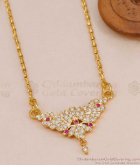 South Indian Bridal Wear Impon Stone Dollar With Wheat Chain BGDR1731