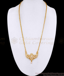 Latest Five Metal Impon Lotus Dollar Chain White Stone Design BGDR1732