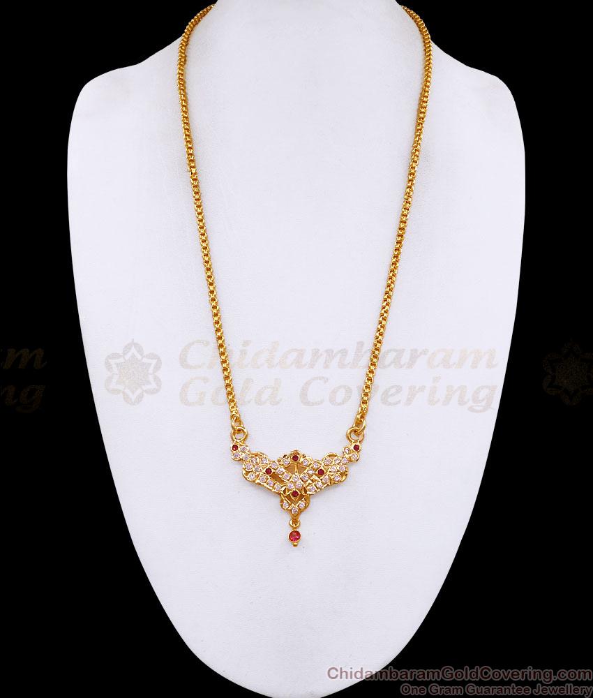 Beautiful Ruby White Stone Impon Peacock Dollar With Box Chain Online BGDR1733 Beautiful Ruby White Stone Impon Peacock Dollar With Box Chain Online BGDR1733