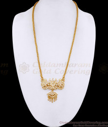Premium Quality Five Metal Sangu Namam Dollar Chain With White Stone BGDR1736