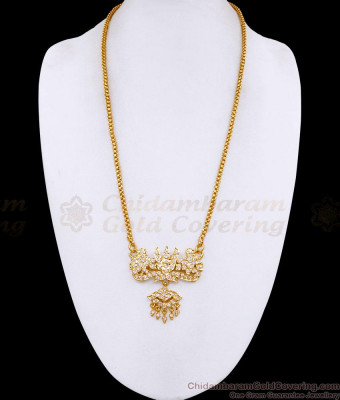 Premium Quality Five Metal Sangu Namam Dollar Chain With White Stone BGDR1736