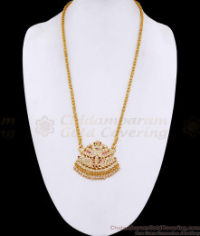 Heavy Impon 5 Metal Dual Swan Ruby White Stone Dollar Chain BGDR1737