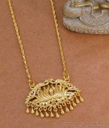 Light Weight Gold Imitation Lotus Dollar Chain Dual Peacock Design BGDR1741