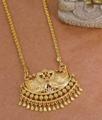 Beautiful Dual Swan Gold Imitation Dollar With Chain For Bridal Wear BGDR1743