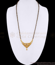 Latest Single Line Karimani Chain Ad Stone Mangalsutra Shop Online BGDR1746