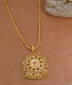 Ruby White Stone Gold Imitation Floral Pendant Chain For Women BGDR1748 Ruby White Stone Gold Imitation Floral Pendant Chain For Women BGDR1748