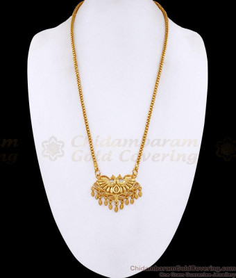 Beautiful Dual Peacock Design Gold Imitation Dollar Chain For Women BGDR1750
