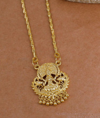 Premium Quality One Gram Gold Lakshmi Dollar With Wheat Chain BGDR1751