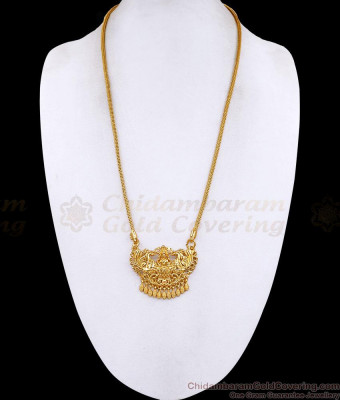 Plain Gold Covering Lakshmi Dollar Chain Women Fashion Jewelry BGDR1753