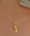 Temple Style Fish Pendant Gold Plated Box Chain BGDR1760 Temple Style Fish Pendant Gold Plated Box Chain BGDR1760