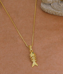 Temple Style Fish Pendant Gold Plated Box Chain BGDR1760 Temple Style Fish Pendant Gold Plated Box Chain BGDR1760