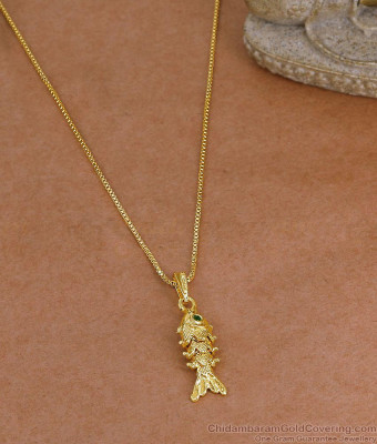 Temple Style Fish Pendant Gold Plated Box Chain BGDR1760