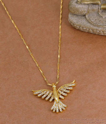 Gold Plated CZ Bird Pendant Designer Link Chain BGDR1761