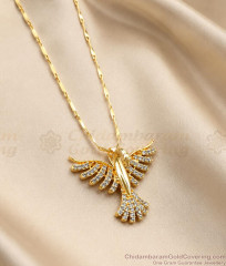 Gold Plated CZ Bird Pendant Designer Link Chain BGDR1761