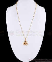 American Diamond Trinity Pendant Gold Plated Fancy Chain BGDR1762