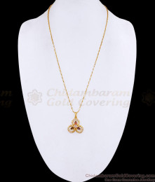 American Diamond Trinity Pendant Gold Plated Fancy Chain BGDR1762 American Diamond Trinity Pendant Gold Plated Fancy Chain BGDR1762