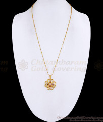 Blooming Flower Multicolor Stone Pendant Gold Chain BGDR1763 Blooming Flower Multicolor Stone Pendant Gold Chain BGDR1763
