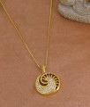 Elegant Shell Pendant CZ Pave Gold Plated Chain BGDR1765 Elegant Shell Pendant CZ Pave Gold Plated Chain BGDR1765