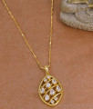 CZ Net Weave Oval Pendant Gold Plated Fancy Chain BGDR1768